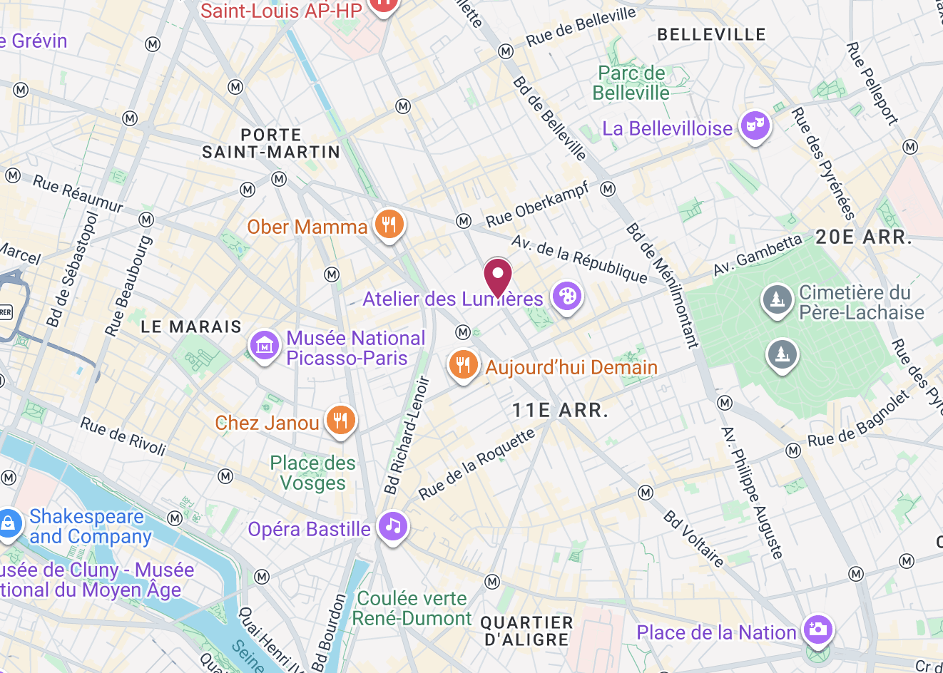 carte des point de locations de vélos